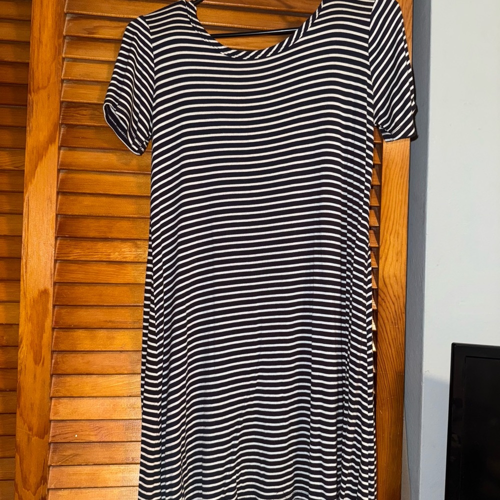 Olivia Rae Black and White Striped Mini Dress